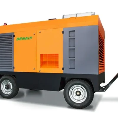 Máy nén khí trục vít di động chạy dầu diesel Denair